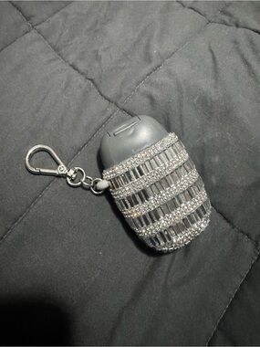 Bath & Body Works Silver Rhinestone Keychain
